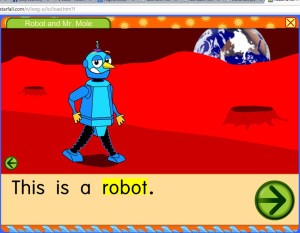 Livro: Robot and Mr. Mole Site: starfall.com