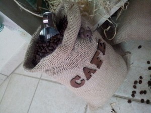 Saco de grãos de café